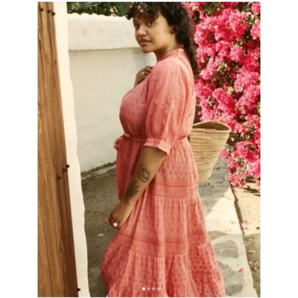 Doen Minetta Tiered Embroidered Midi Maxi Dress - Picture 3 of 12